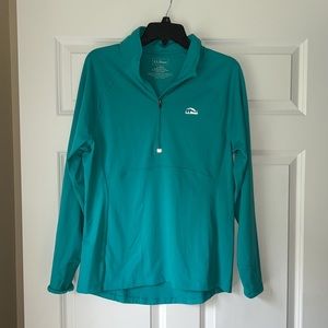 L.L. Bean Teal Long Sleeve Quarter-Zip Top